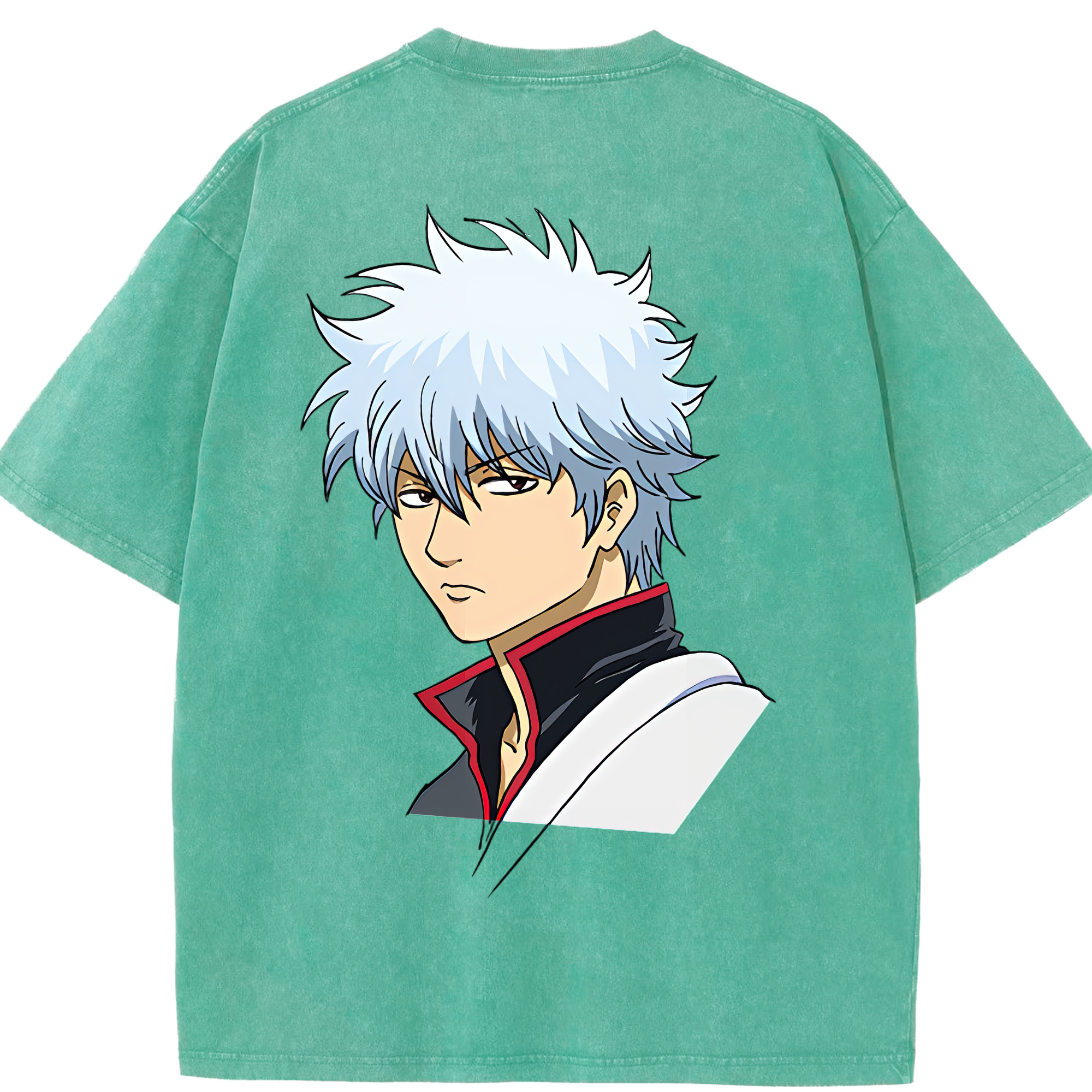 （画像用） ぎんたま 坂田銀時（さかたぎんとき） 神楽 志村新八（しむら しんぱち） GINTAMA Sakata Gintoki Kagura Shimura Shinpachi 綿100% ヴィンテージ風 半袖Tシャツ（背面プリント）